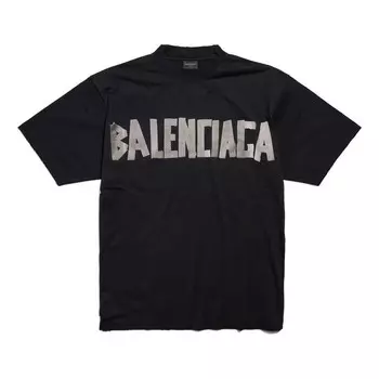 Футболка new tape type t-shirt medium fit 'black' Balenciaga, черный