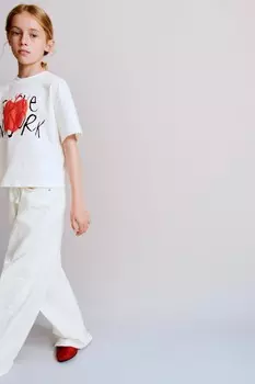 Футболка new york apple ZARA, белый