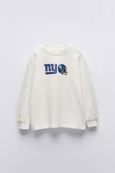Футболка new york giants nfl ZARA, устрично-белый