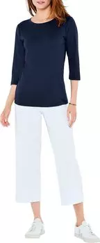 Футболка NIC+ZOE 3/4 Sleeve Boat Tee, цвет Dark Indigo