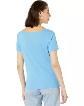 Футболка NIC+ZOE Short Sleeve Knotted V Tee, цвет Blue Jewel