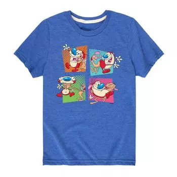 Футболка Nickelodeon Ren & Stimpy с абстрактными рамками для мальчиков 8–20 лет Licensed Character