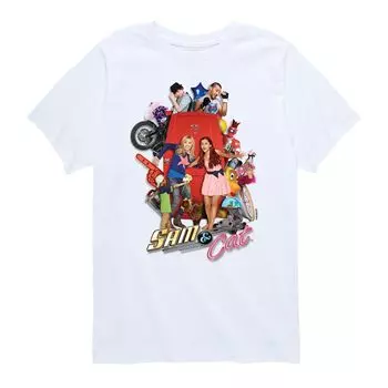 Футболка Nickelodeon Sam & Cat Door Buster для мальчиков 8–20 лет Licensed Character, белый