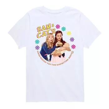 Футболка Nickelodeon Sam & Cat Rockin' Babysitter для мальчиков 8–20 лет Licensed Character, белый