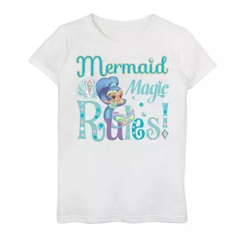 Футболка Nickelodeon Shimmer & Shine для девочек 7–16 лет Magic Rules Shine Portrait с графическим рисунком Nickelodeon
