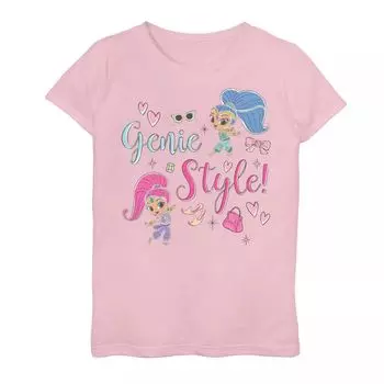 Футболка Nickelodeon Shimmer & Shine в стиле Genie для девочек 7–16 лет с портретом и коллажем Nickelodeon