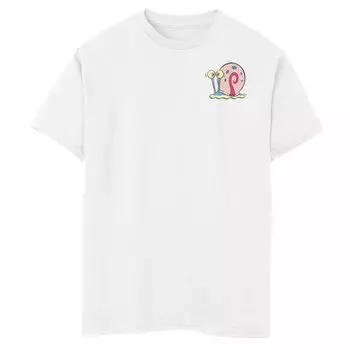 Футболка Nickelodeon SpongeBob SquarePants Gary для мальчиков 8–20 лет с рисунком в стиле поп-арт и карманом в виде улитки Nickelodeon, белый