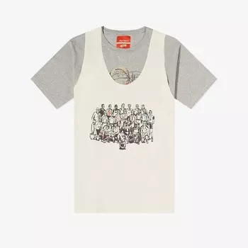 Футболка Nigel Cabourn Twofer T-Shirt Grey Marl Vans, серый