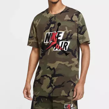 Футболка Nike Air Jordan Jumpman Classics Camo Camouflage, зелёный