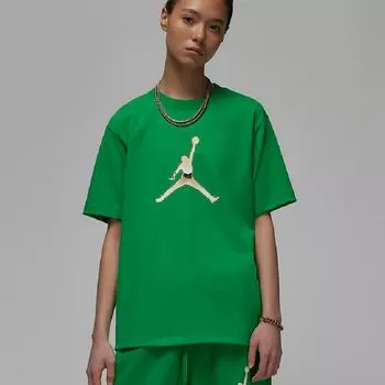 Футболка Nike Air Jordan Women's Graphic, зеленый/коричневый