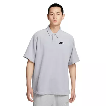 Футболка Nike Club Fleece Men's Terry Cloth Lapel, серо-голубой/черный