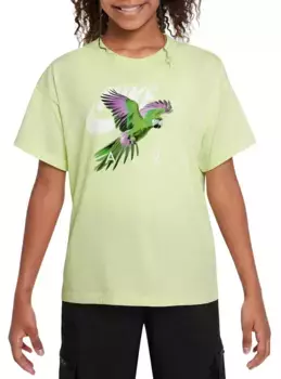 Футболка Nike с рисунком Air Parrot для девочек, цвет Lime Ice