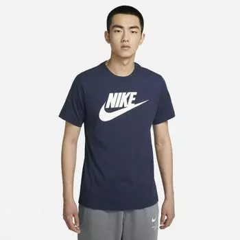 Футболка Nike Sportswear, темно-синий/белый