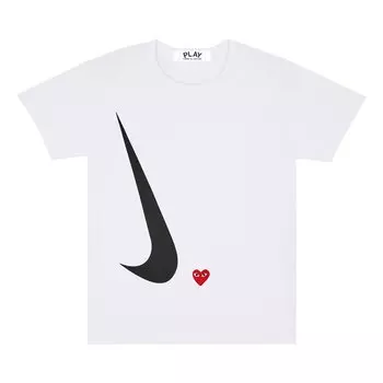 Футболка Nike x Comme des Garons PLAY T-Shirt 'White', белый