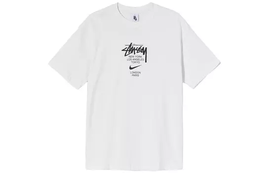 Футболка Nike X International, азиатские размеры Stussy, белый