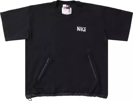 Футболка Nike x Sacai Short-Sleeve Top 'Black', черный