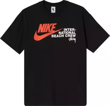 Футболка Nike x Stussy International Beach Crew Tee 'Black', черный