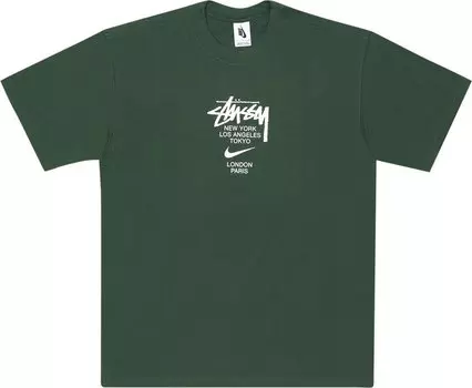 Футболка Nike x Stussy International Tee 'Gorge Green', зеленый