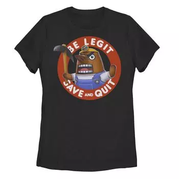 Футболка Nintendo Animal Crossing Resetti для детей «Сохранить и выйти из игры» Licensed Character