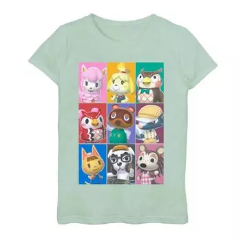 Футболка Nintendo Animal Crossing Square Group для девочек 7–16 лет с графическим рисунком Licensed Character