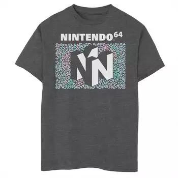 Футболка Nintendo Classic N64 с принтом гепарда и логотипом Rainbow для мальчиков 8–20 лет Licensed Character