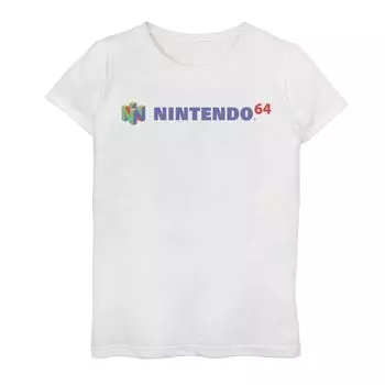 Футболка Nintendo Classic с полным логотипом N64 для девочек 7–16 лет Licensed Character