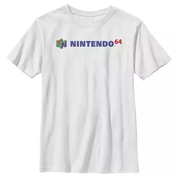 Футболка Nintendo Classic с полным логотипом N64 для мальчиков 8–20 лет Licensed Character