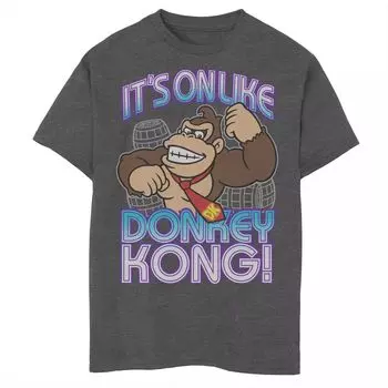Футболка Nintendo Donkey Kong с рисунком It's On Taunt для мальчиков 8–20 лет Licensed Character