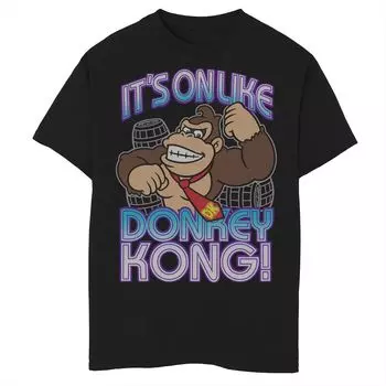 Футболка Nintendo Donkey Kong с рисунком It's On Taunt для мальчиков 8–20 лет Licensed Character