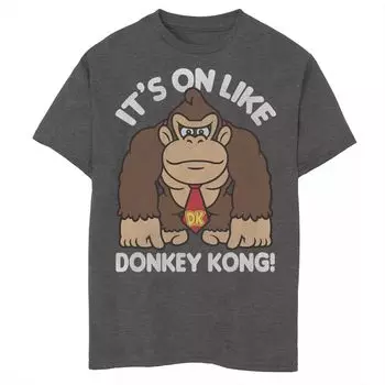 Футболка Nintendo It’s On Like Donkey Kong для мальчиков 8–20 лет с контурным плакатом и графикой Licensed Character