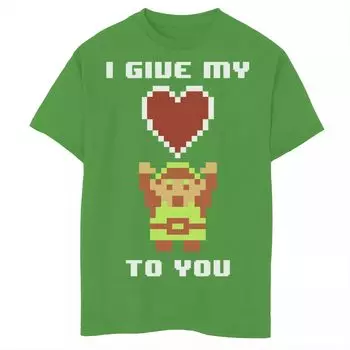 Футболка Nintendo Legend of Zelda для мальчиков 8–20 лет с 8-битной раскраской My Heart To You Licensed Character