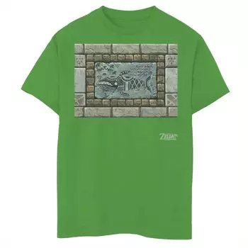 Футболка Nintendo Legend Of Zelda Links Awakening Whale Stone для мальчиков 8–20 лет с портретом и графикой в рамке Licensed Character