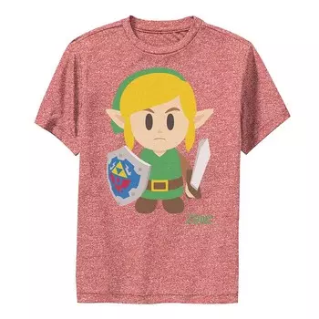 Футболка Nintendo Legend Of Zelda Links Awakening Link для мальчиков 8–20 лет с аватаром и портретом с рисунком Licensed Character, цвет Red Heather