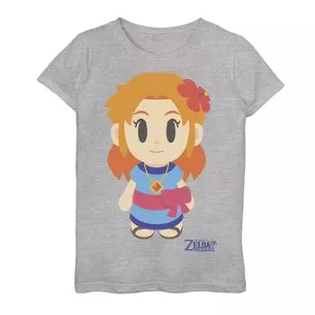 Футболка Nintendo Legend Of Zelda Links Awakening Marin в стиле Аватара для девочек 7–16 лет с графическим рисунком и портретом Licensed Character