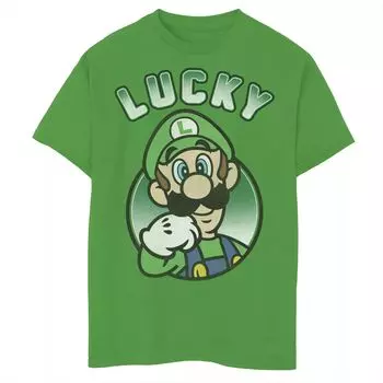 Футболка Nintendo Lucky Luigi с рисунком Nintendo для мальчиков 8–20 лет Licensed Character