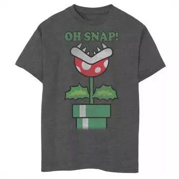 Футболка Nintendo Oh Snap On Piranha Plant для мальчиков 8–20 лет с графическим рисунком Licensed Character