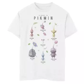 Футболка Nintendo Pikmin «Руководство по Pikmin» для мальчиков 8–20 лет с рисунком Licensed Character, белый