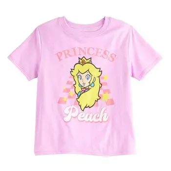 Футболка Nintendo Princess персикового цвета для девочек Licensed Character, розовый