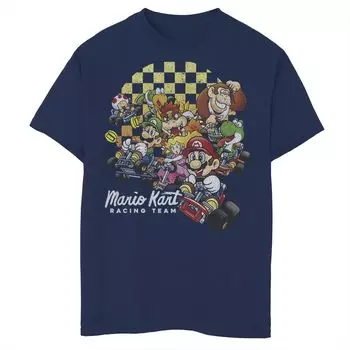 Футболка Nintendo с рисунком Kartin' в клетку для мальчиков 8–20 лет Licensed Character