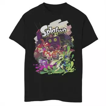 Футболка Nintendo Splatoon для мальчиков 8–20 лет с абстрактным рисунком и портретным рисунком Licensed Character