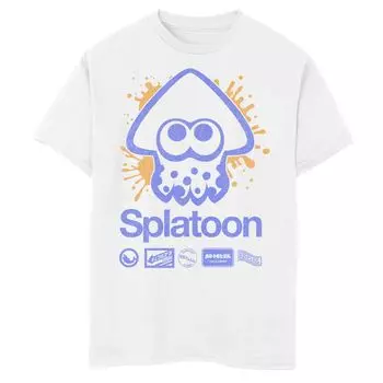 Футболка Nintendo Splatoon Squid Paint Splat с логотипом команды кандзи для мальчиков 8–20 лет Licensed Character