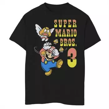 Футболка Nintendo Super Mario 3 Flying Goombas для мальчиков 8–20 лет Licensed Character, черный