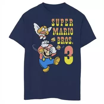 Футболка Nintendo Super Mario 3 Flying Goombas для мальчиков 8–20 лет Licensed Character, синий