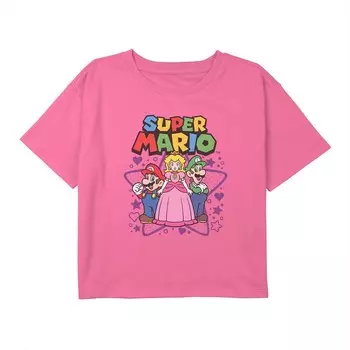 Футболка Nintendo Super Mario Bros Super Stars для девочек 7–16 лет Licensed Character, розовый