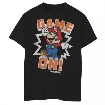 Футболка Nintendo Super Mario Game для мальчиков 8–20 лет с пятнистым текстом и графикой Licensed Character