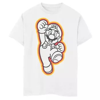 Футболка Nintendo Super Mario с цветным контуром и пузырьками для мальчиков 8–20 лет Licensed Character, белый