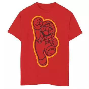 Футболка Nintendo Super Mario с цветным контуром и пузырьками для мальчиков 8–20 лет Licensed Character, красный