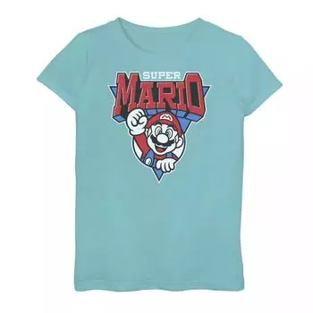 Футболка Nintendo Super Mario с рисунком команды Mario для девочек 7–16 лет, красная, белая, синяя Licensed Character