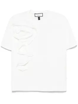 Футболка NISSA с цветочной аппликацией, белый