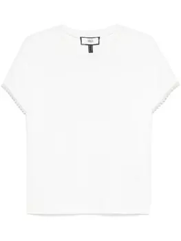 Футболка NISSA с отделкой из искусственного жемчуга, белый